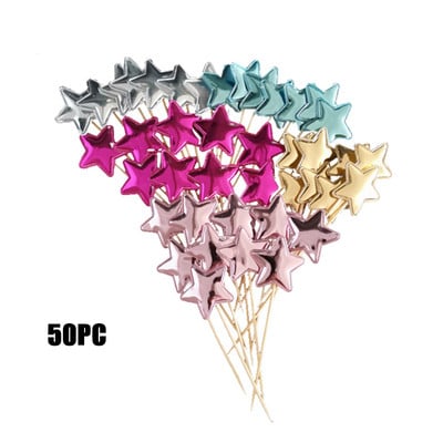 50 de bucăți colorate pentru tort, coroană, stea, inimă, pentru cupcake, suplimente pentru petreceri de la mulți ani, decorațiuni pentru baby shower, petrecere de nuntă