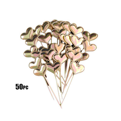 50 de bucăți colorate pentru tort, coroană, stea, inimă, pentru cupcake, suplimente pentru petreceri de la mulți ani, decorațiuni pentru baby shower, petrecere de nuntă