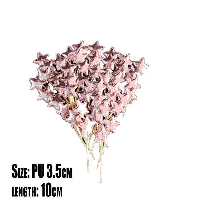 50 de bucăți colorate pentru tort, coroană, stea, inimă, pentru cupcake, suplimente pentru petreceri de la mulți ani, decorațiuni pentru baby shower, petrecere de nuntă