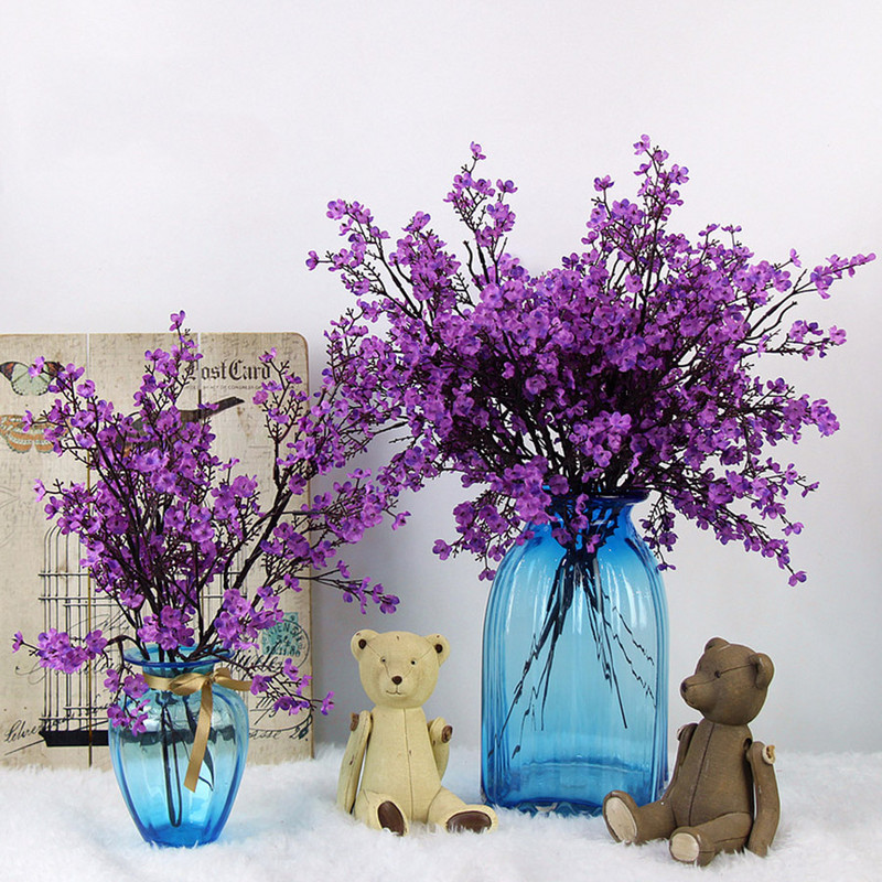 Flori de cireș Flori artificiale Respirația bebelușului Gypsophila Flori false DIY Decorare nuntă Buchet de acasă Ramă de flori artificiale