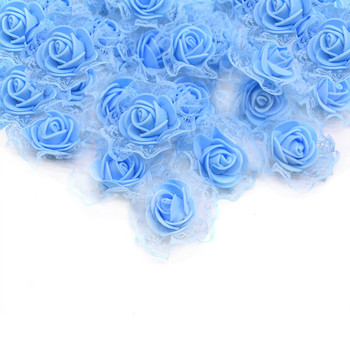 50 τεμ. Τεχνητός αφρός δαντέλα τριαντάφυλλο κεφάλι 3,5 εκ. Λουλούδι για DIY στεφάνι σπιτιού Στολισμός γάμου Scrapbooking Λουλούδια Fake Flower Head