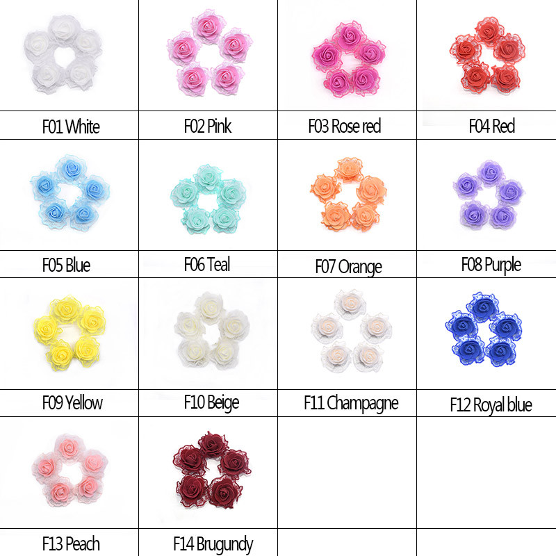 50 db mesterséges hab csipke rózsafejek 3,5 cm-es virág barkácskoszorúhoz otthoni esküvői dekorációhoz Scrapbooking virágok hamis virágfej