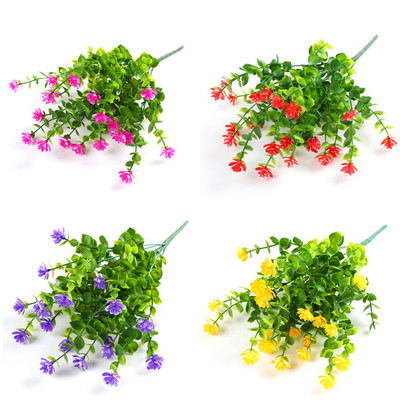 Flori artificiale false în aer liber pentru decorare rezistente la UV, fără decolorare, plante din plastic artificial, grădină, fereastră, bucătărie, birou, masă