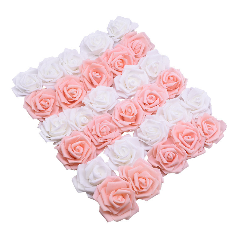 6 cm Trandafiri de nuntă Spumă Flori artificiale de trandafir Coroană de cap Flori decorative DIY Scrapbooking Artizanat Artizanat 20/50 buc