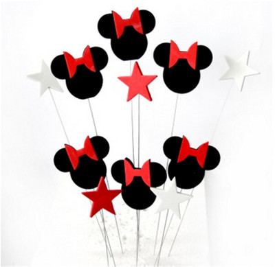 1 Σετ κάλυμμα για τούρτα γενεθλίων με θέμα Minnie Mouse για Παιδιά Παιδικό πάρτι γενεθλίων DIY Διακοσμητικό αξεσουάρ για τούρτα ψησίματος