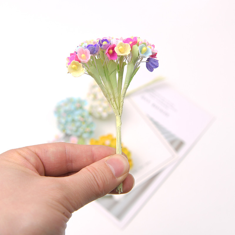 1 kamp\8tk Mini paberist roosist võltslillede kimp Pulmakaunistus Kunstlilled DIY Scrapbooking Garlandi pärja lilled