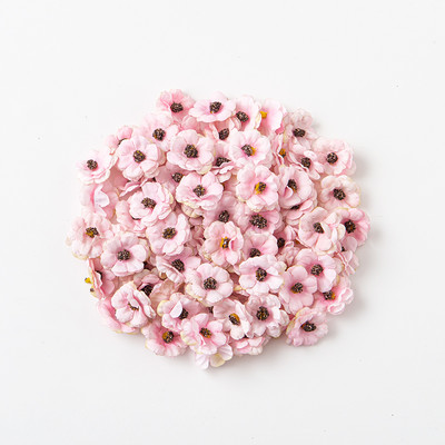 100 vienetų kalėdinės 3 cm margainės gėlės galvutės dirbtinės gėlės vestuvių vakarėlis Kalėdinis namų dekoravimas amatas netikrų gėlių dekoras