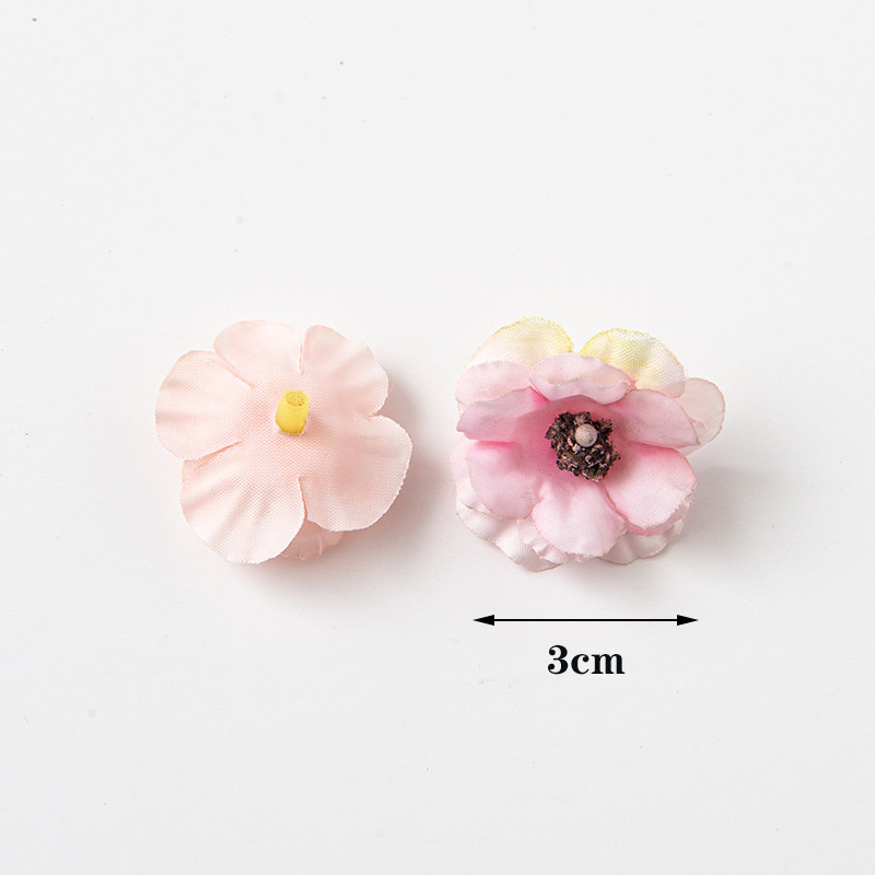 100 vienetų kalėdinės 3 cm margainės gėlės galvutės dirbtinės gėlės vestuvių vakarėlis Kalėdinis namų dekoravimas amatas netikrų gėlių dekoras