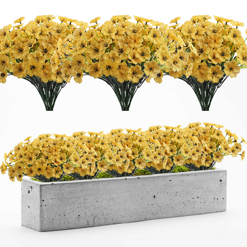 5 dakšas 18 galviņas mākslīgie ziedi, izturīgi pret UV stariem, neizbalējot mākslīgā plastmasa viltoti augi, izgatavoti mājas dārzā kāzu dekorēšana ārā