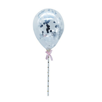 1συσκευασία 5 ιντσών Μπαλόνι Cake Topper Σχήμα Cloud Confetti Balloon Cake Topper Balons for Birthday Baby Shower Wedding Decoration