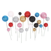 20 gb. mirdzošās bumbiņas, dekors jaukta izmēra krāsaini baloni, kēksu kūka dzimšanas dienas ballīte kāzu deserta kūkas dekorēšana