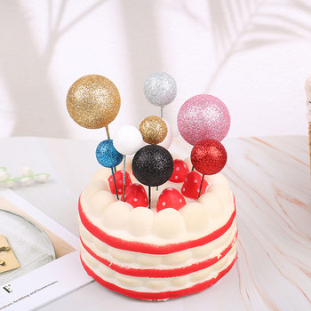 20 τμχ Glitter Balls Διακόσμηση Μικτού μεγέθους Πολύχρωμα μπαλόνια Cupcake Topper Γενέθλια Επιδόρπιο Γάμου Διακόσμηση τούρτας