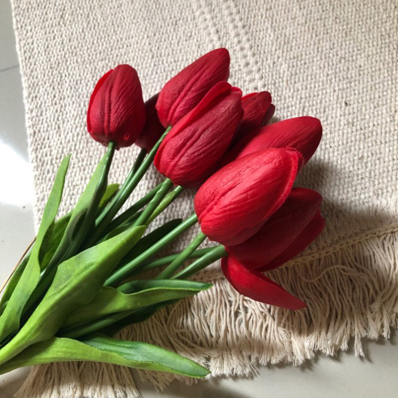 5/10 τμχ Tulips Artificial Flower PU Real Touch Tulip Bouquet Fake Flower for Home Gift Wedding Decorative Flower 21 Color Avail