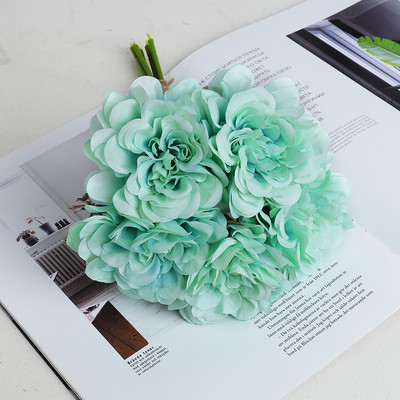 5 buc. Flori artificiale trandafir de mătase roz Bujor Buchet de mireasă pentru nuntă Decor pentru casa DIY Flori ieftine false Artizanat hortensie