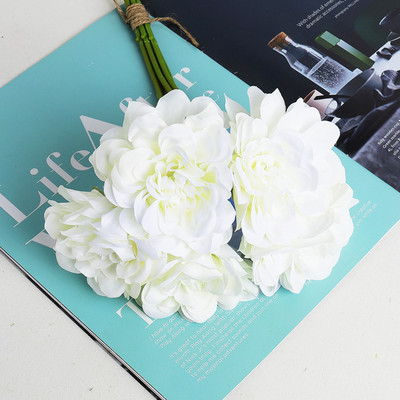 5 buc. Flori artificiale trandafir de mătase roz Bujor Buchet de mireasă pentru nuntă Decor pentru casa DIY Flori ieftine false Artizanat hortensie