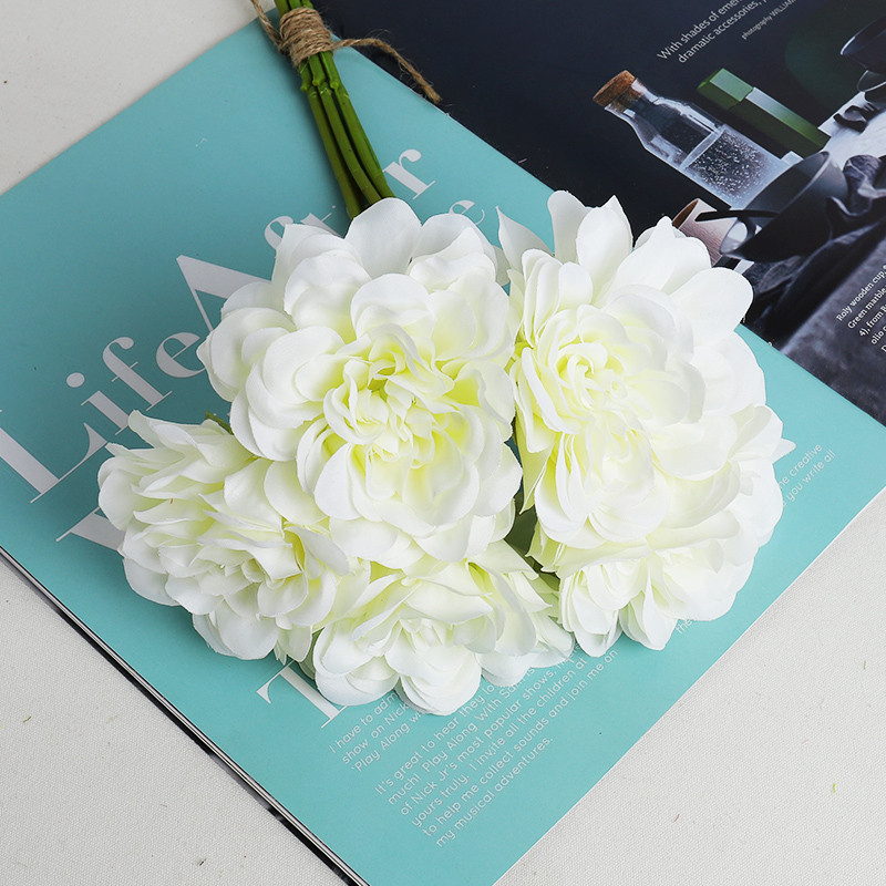 5 buc. Flori artificiale trandafir de mătase roz Bujor Buchet de mireasă pentru nuntă Decor pentru casa DIY Flori ieftine false Artizanat hortensie