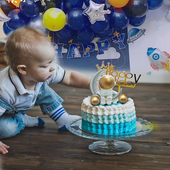 14 τμχ Διακοσμητικό σετ για τούρτα Astronaut Διακοσμήσεις για πάρτι γενεθλίων χώρου για παιδιά Αγόρι Baby Shower Universe Planets Party Supplies