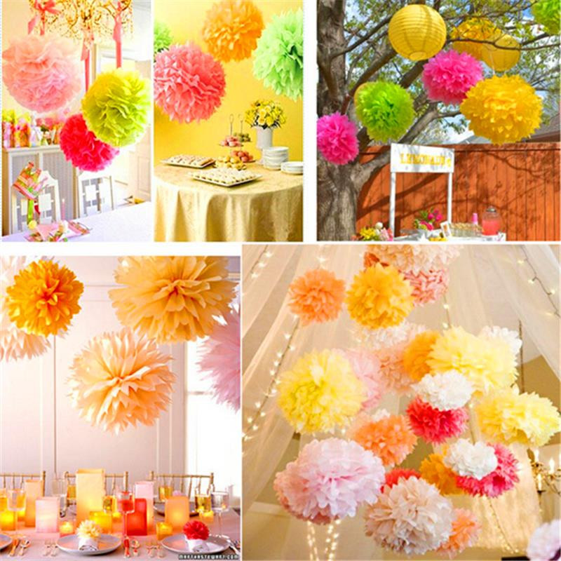 5 bucăți 6''-12'' pompoane din hârtie absorbantă pentru nuntă, flori decorative din hârtie, minge pentru baby shower, decorare pentru petrecerea de naștere, pompoane din hârtie