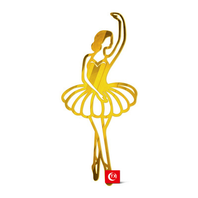 INS Абстрактни минималистични линии Торти за торти Златен акрил Балет Торта за торта за рожден ден за деца Декорации за торта за рожден ден