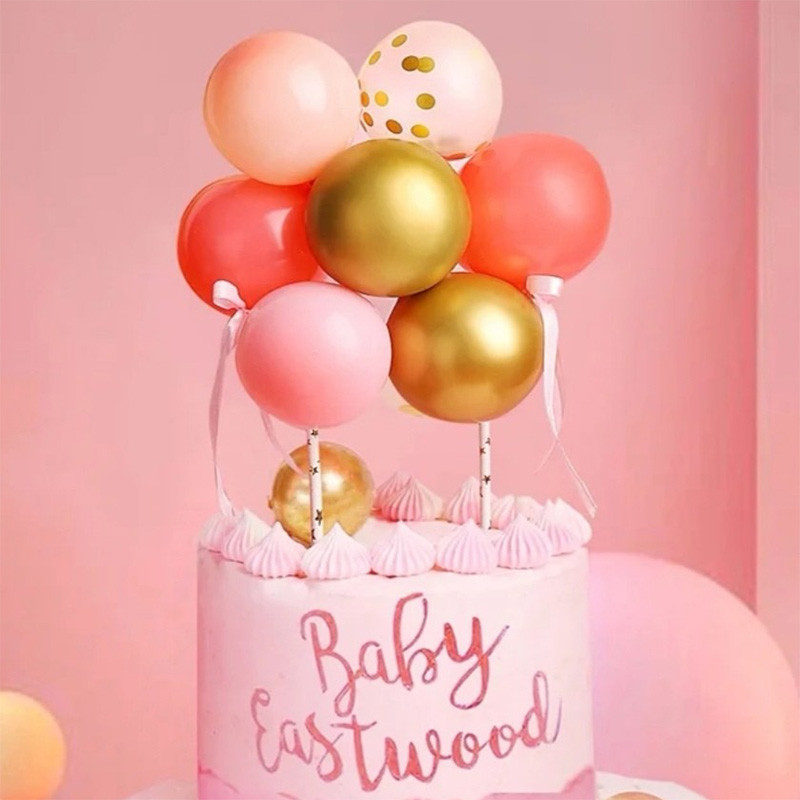 1 set creativ de 10 bucăți 5 inch set de decorațiuni pentru tort cu balon pentru decorarea petrecerii de aniversare, decorațiuni pentru tort, pentru baby shower, furnituri pentru decorarea nunții