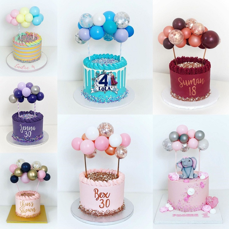 1 set creativ de 10 bucăți 5 inch set de decorațiuni pentru tort cu balon pentru decorarea petrecerii de aniversare, decorațiuni pentru tort, pentru baby shower, furnituri pentru decorarea nunții