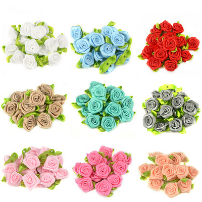 50 buc/lot 2CM mătase artificială mini capete de flori de trandafir face panglică de satin lucrată manual bricolaj Scrapbooking pentru decorarea nunții