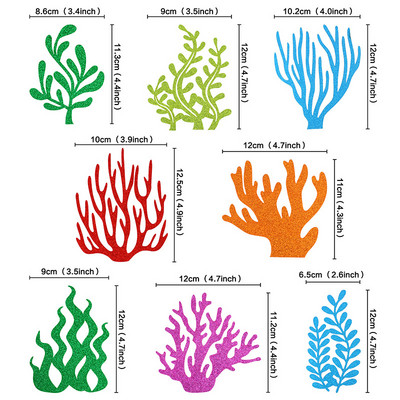 Glitter Mermaid Tail Seahorse Starfish Cake Topper Girl Birthday Party Dekorācija Nāras ballītei cupcake Supplies Baby Shower Deco