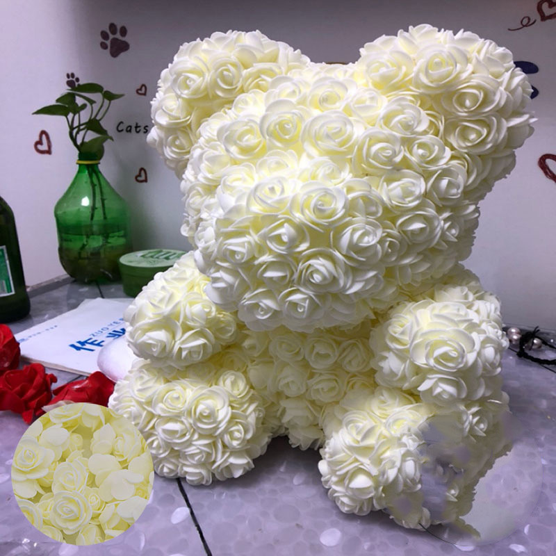 200/100 gab. 3cm putuplasta tīnīša lāča roze mākslīgās viltus ziedu galviņas mājas dekorēšanai kāzu dzimšanas dienas Ziemassvētku ballīte DIY vainaga dāvana