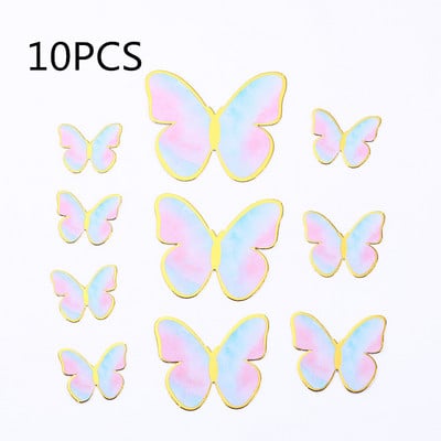 1 rinkinys Mergaitės nugaros drugelis su gimtadieniu tortų tvarsčiai, rožiniai „pasidaryk pats“ Vestuvių vakarėlio tortų papuošimai Deserto puošmena, dovana kūdikiui