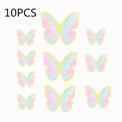 1 rinkinys Mergaitės nugaros drugelis su gimtadieniu tortų tvarsčiai, rožiniai „pasidaryk pats“ Vestuvių vakarėlio tortų papuošimai Deserto puošmena, dovana kūdikiui