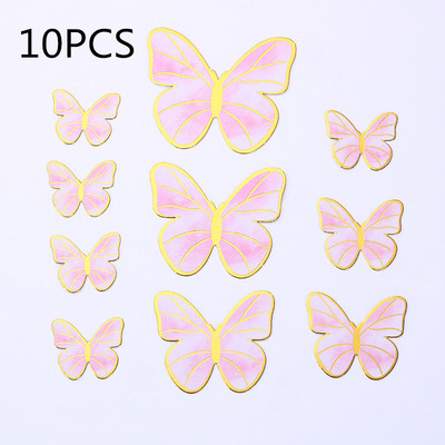 1 rinkinys Mergaitės nugaros drugelis su gimtadieniu tortų tvarsčiai, rožiniai „pasidaryk pats“ Vestuvių vakarėlio tortų papuošimai Deserto puošmena, dovana kūdikiui