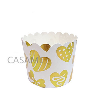 10 τμχ γυαλιστερή μεγάλη αλουμινόχαρτο χαρτί cupcake Θήκες διακοσμητικά γάμου Περιτύλιγμα κουτί κέικ Μάφιν Θήκες χαρτιού με φύλλο χρυσό cupcake