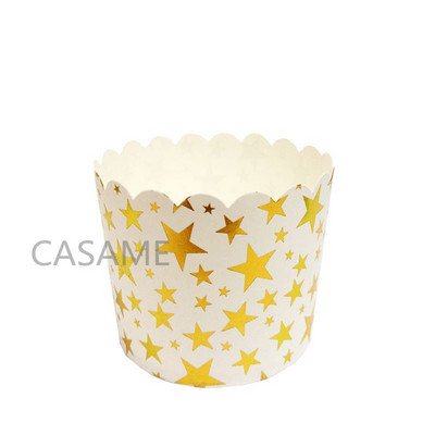 10 gab mirdzoša liela folija Cupcake papīrs Turētāji kāzu dekorācijas Iesaiņojums Iesaiņojums kūkas kaste Mafins papīrs turētāji folija zelta cupcake