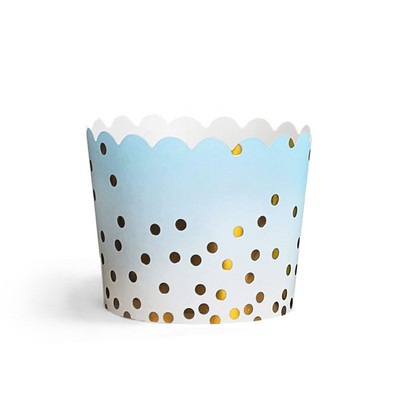 10 gab mirdzoša liela folija Cupcake papīrs Turētāji kāzu dekorācijas Iesaiņojums Iesaiņojums kūkas kaste Mafins papīrs turētāji folija zelta cupcake