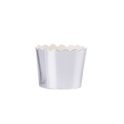 10 gab mirdzoša liela folija Cupcake papīrs Turētāji kāzu dekorācijas Iesaiņojums Iesaiņojums kūkas kaste Mafins papīrs turētāji folija zelta cupcake