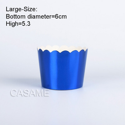 10 gab mirdzoša liela folija Cupcake papīrs Turētāji kāzu dekorācijas Iesaiņojums Iesaiņojums kūkas kaste Mafins papīrs turētāji folija zelta cupcake