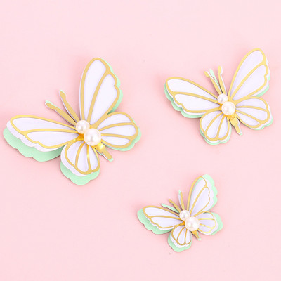 Pearl Butterfly Cake Topper Χρόνια πολλά Ρομαντικό Γάμος Cupcake Topper Baby Shower Baking Cake Decoration Party Favors