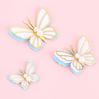 Pearl Butterfly Cake Topper Χρόνια πολλά Ρομαντικό Γάμος Cupcake Topper Baby Shower Baking Cake Decoration Party Favors