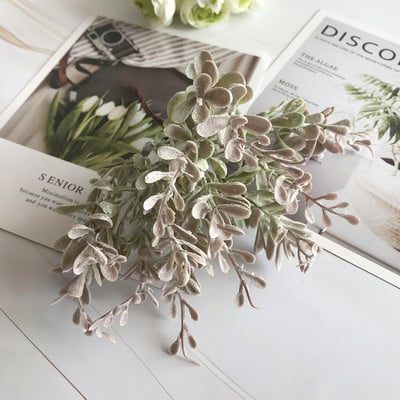 6 buc Buchet de eucalipt Ramuri de copac Frunze artificiale de mătase Decorare pentru casă Aranjament floral DIY Coroană de frunziș artificial