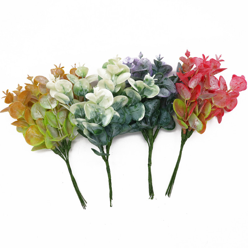 6 buc Buchet de eucalipt Ramuri de copac Frunze artificiale de mătase Decorare pentru casă Aranjament floral DIY Coroană de frunziș artificial