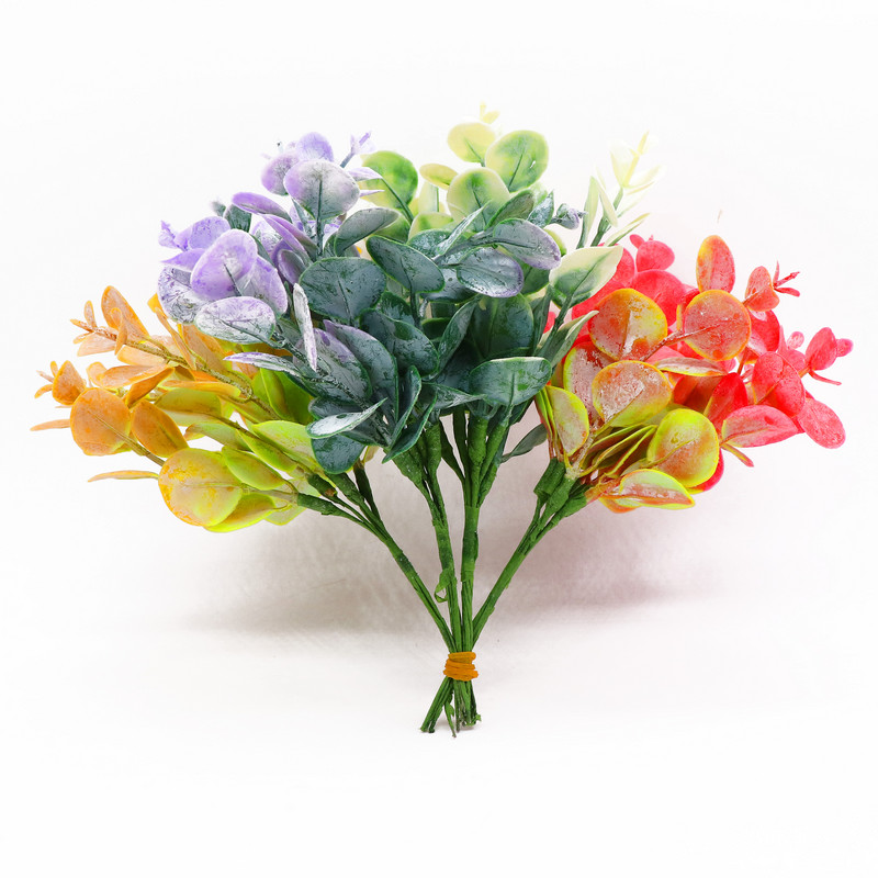 6 buc Buchet de eucalipt Ramuri de copac Frunze artificiale de mătase Decorare pentru casă Aranjament floral DIY Coroană de frunziș artificial