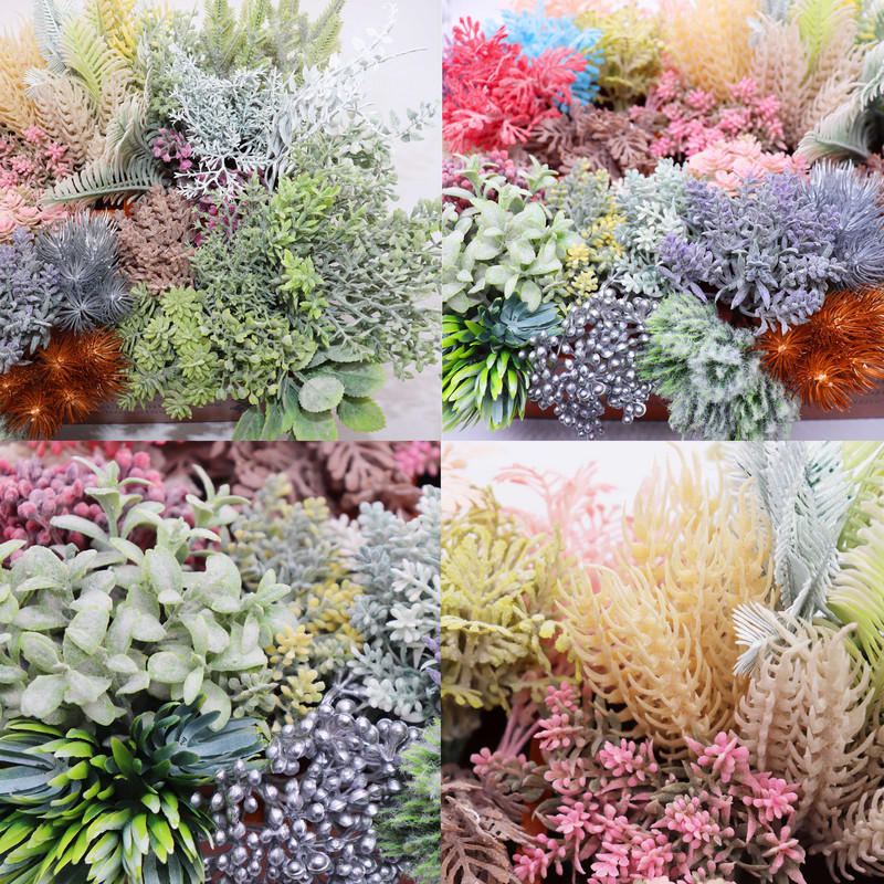 6 buc Buchet de eucalipt Ramuri de copac Frunze artificiale de mătase Decorare pentru casă Aranjament floral DIY Coroană de frunziș artificial