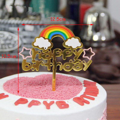 Akril tortafedő Boldog születésnapot tortadíszek babazuhanyhoz sellő unikornis parti kellékek esküvői desszert felső zászló