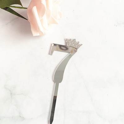 Number 0-9 Cake Topper Sünnipäeva-aastapäeva Pulmapeo numbriga koogitopsid Lipud lapsed Baby Shower 1. sünnipäeva kaunistus