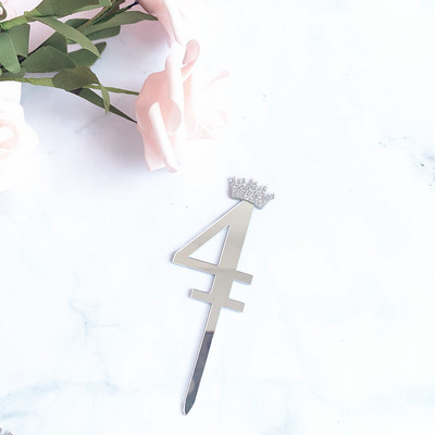 Number 0-9 Cake Topper Sünnipäeva-aastapäeva Pulmapeo numbriga koogitopsid Lipud lapsed Baby Shower 1. sünnipäeva kaunistus