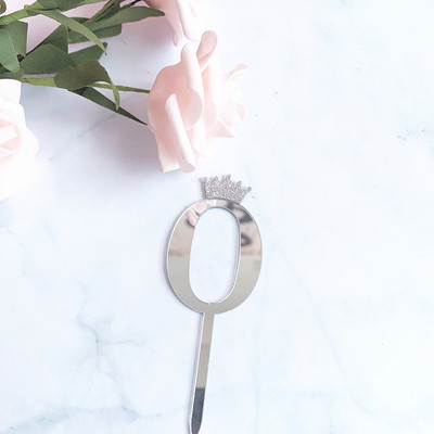 Number 0-9 Cake Topper Sünnipäeva-aastapäeva Pulmapeo numbriga koogitopsid Lipud lapsed Baby Shower 1. sünnipäeva kaunistus