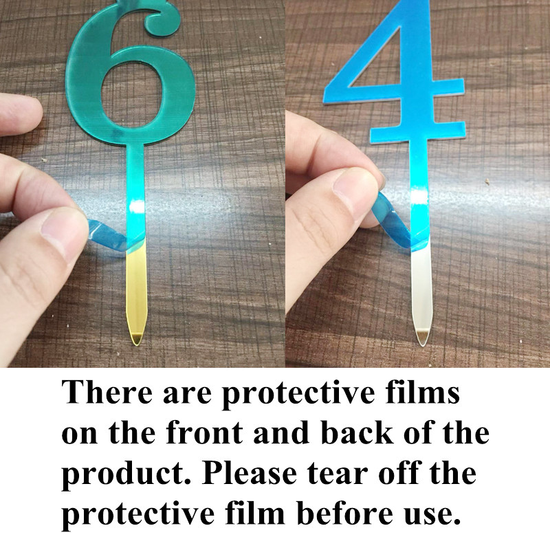 Number 0-9 Cake Topper Sünnipäeva-aastapäeva Pulmapeo numbriga koogitopsid Lipud lapsed Baby Shower 1. sünnipäeva kaunistus