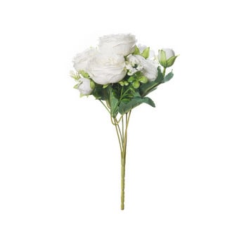Бели рози Изкуствени цветя Копринени божури Сватбени декоративни вази за домашен декор Букет от пяна Занаяти Подаръци Фалшиви растения