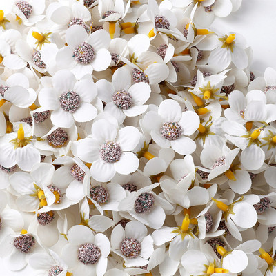 50db százszorszép művirág fejek Scrapbookhoz Diy cukorkadoboz esküvői parti lakberendezési kézzel készített karácsonyi koszorú selyem A0144