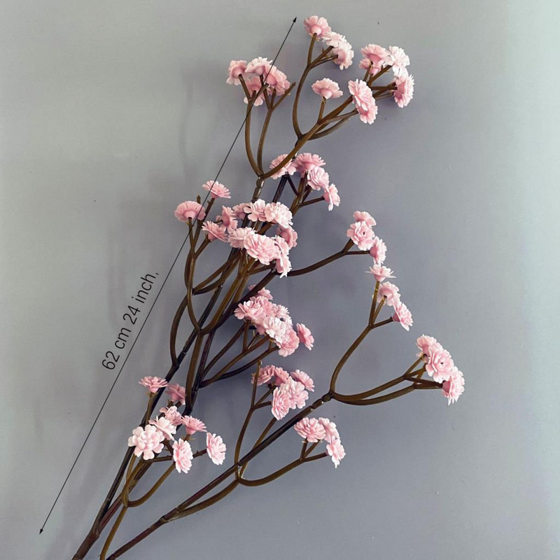 62CM/tk 81 Kvaliteetsed väikesed lilled Sügisvärv Feel Pehme Kumm Gypsophila Kuiv Lill 6 Värviline PVC Kimp Kodukaunistus